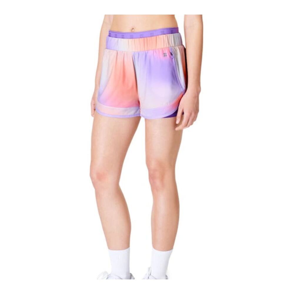 Sweaty Betty On Your Marks 4-Inch Running Shorts Purple Ombre Size Medium